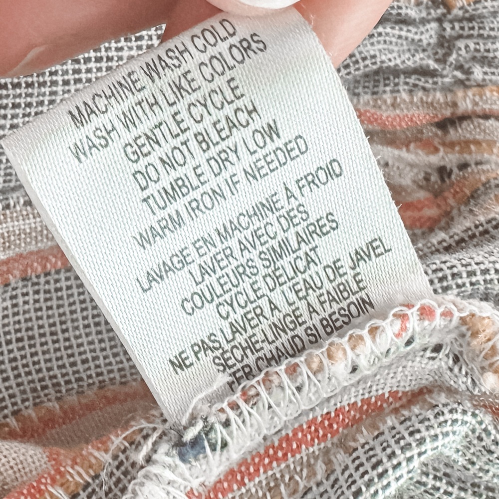 Others Follow Gemini High Neck ‎ Striped Open Back Tank Top Multicolor Coral  XS - Picture 11 of 12